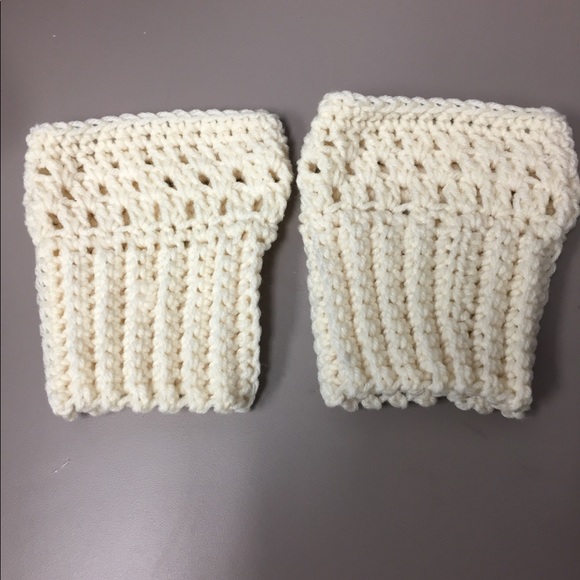 Shoes - Boot Cuffs crochet cream new
